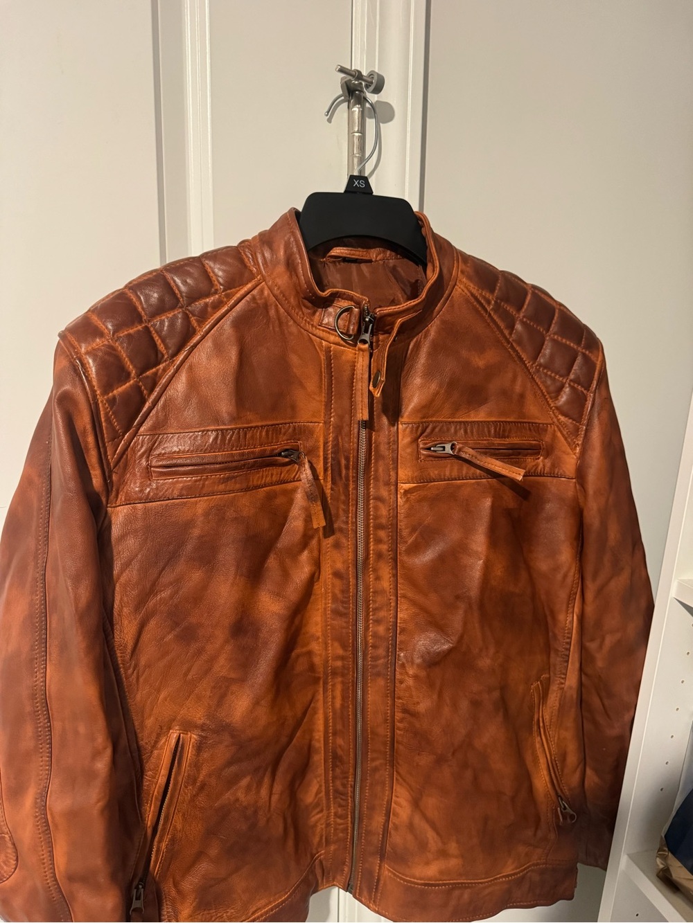 Real Leather Brown Moto Jacket